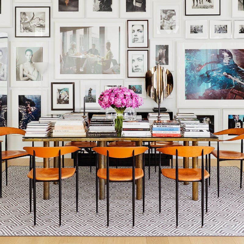 Geometric dining room rug