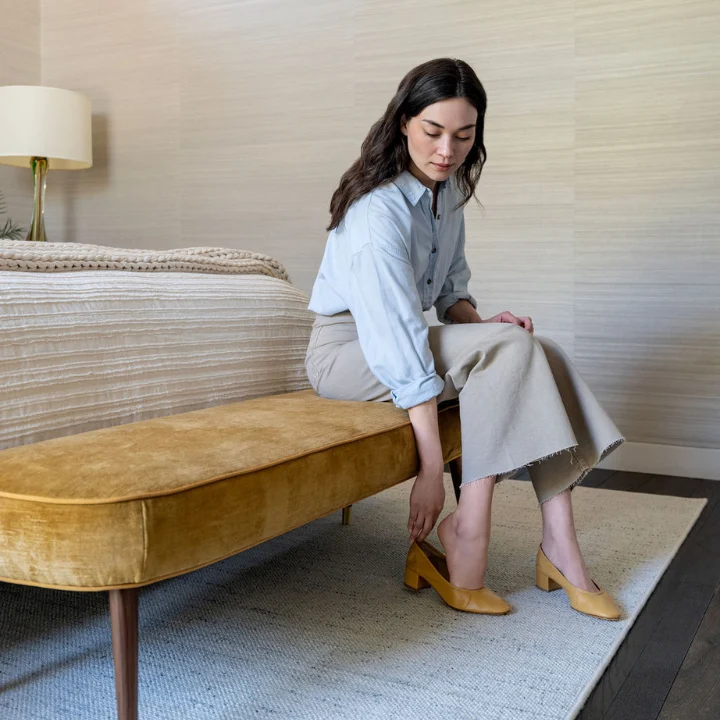 woman on rug