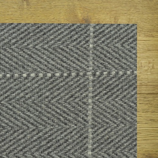 Custom Peter Island Squared Charcoal, 100% Wool Area Rug