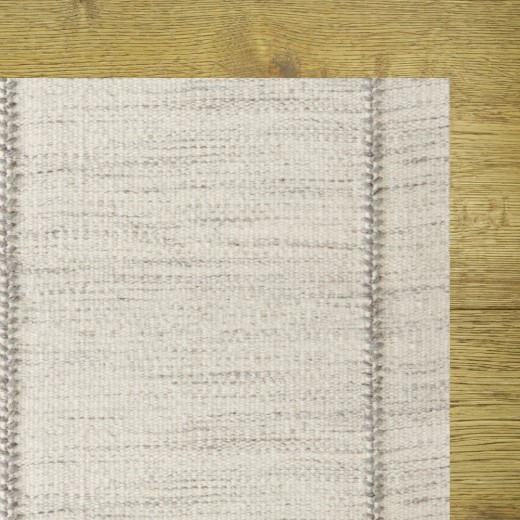 Custom Stitchery Stripe Pearl, 100% New Zealand Wool Area Rug