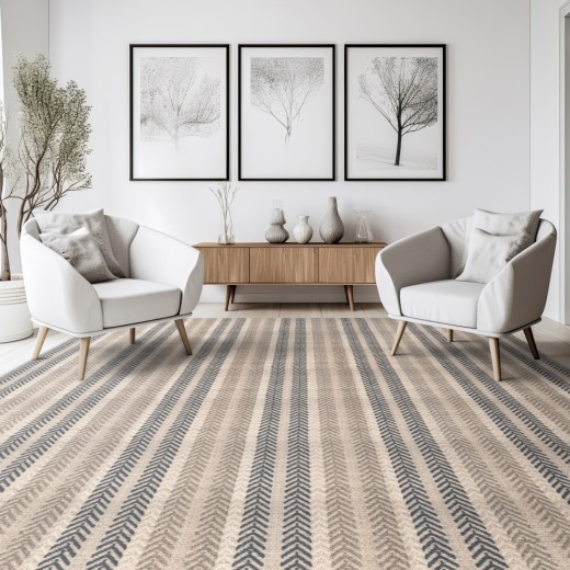 Custom Tracks Pearl River, 100% New Zealand Wool Area Rug