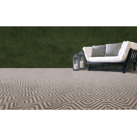 Custom Tulum Sea grey, 100% UV Stabilized Polypropylene Area Rug