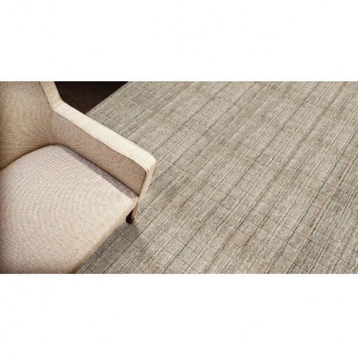 Custom Varkala Quadra Oyster, 100% UV Stabilized Polysilk Area Rug