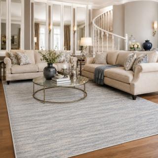 Custom Tranquility Sky, 68% SD Royaltron Polypropylene / 32% Polysilk Area Rug
