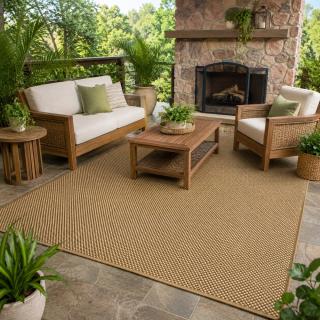 Custom Firelight Burnt Umber, 100% UV Stabilized Royaltron Polypropylene Area Rug