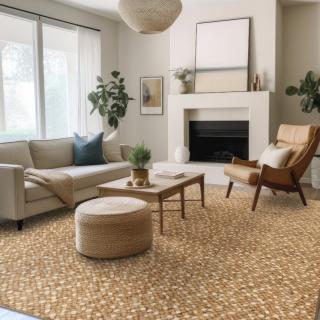 Custom Euphoria Golden, 100% Jute Area Rug