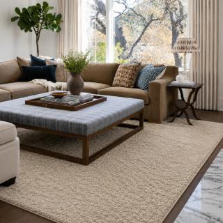 Custom Moonstone Silver, 100% Polypropylene Area Rug