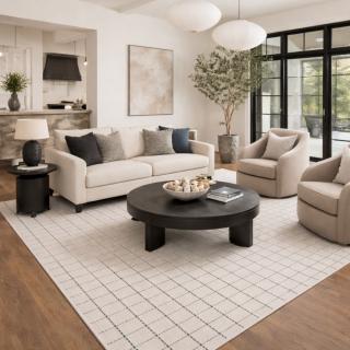 Custom Quill Black Sand, 100% Wool Area Rug