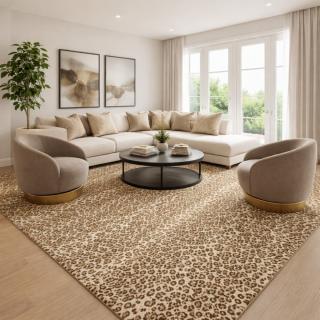 Custom Silhouette Cheetah, 100% Nylon Area Rug